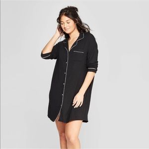 Black Super Soft Long Sleeve Nightgown